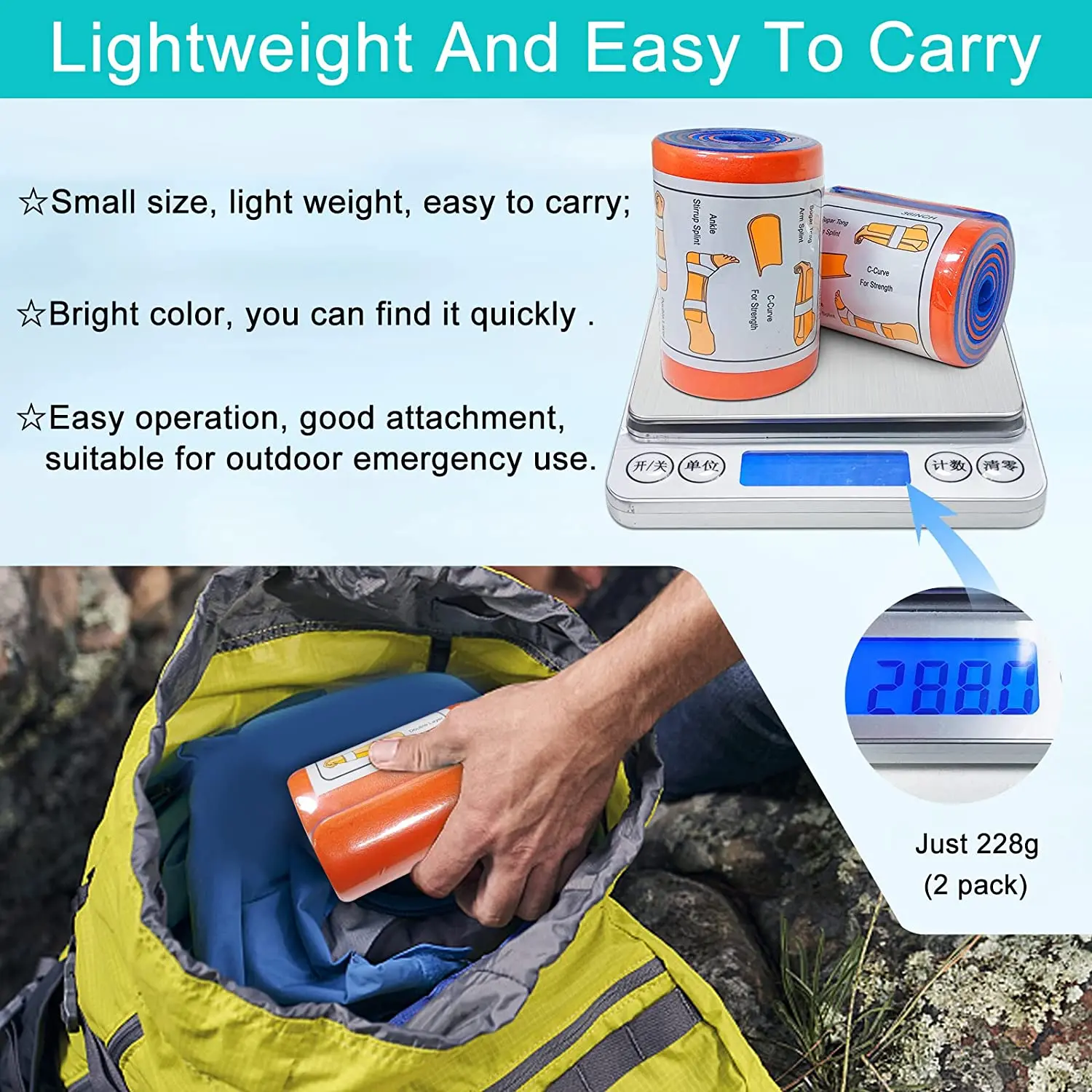 HKJD Lightweight Waterproof Moldable Splint Medical Roll Splint Emergency Aluminum Splint