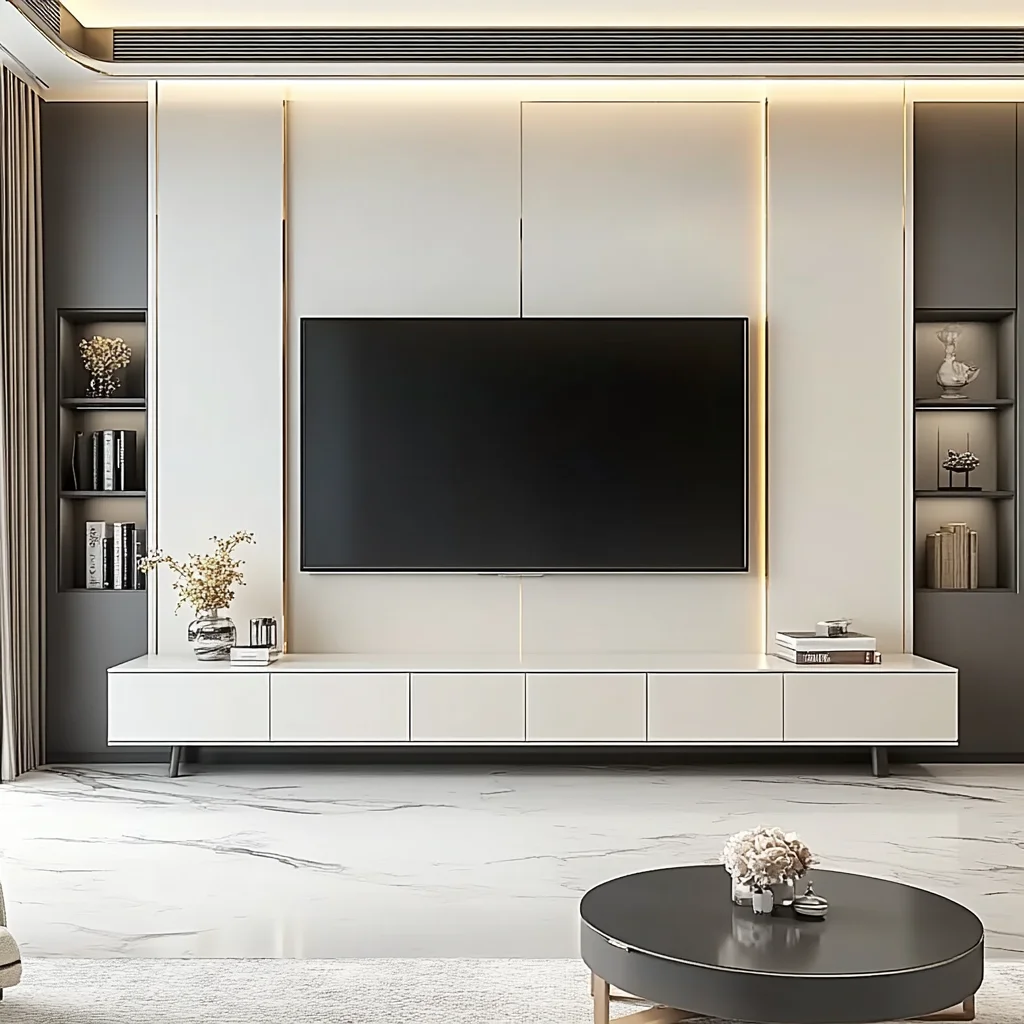 Simple style storable TV cabinet living room cabinet china factory