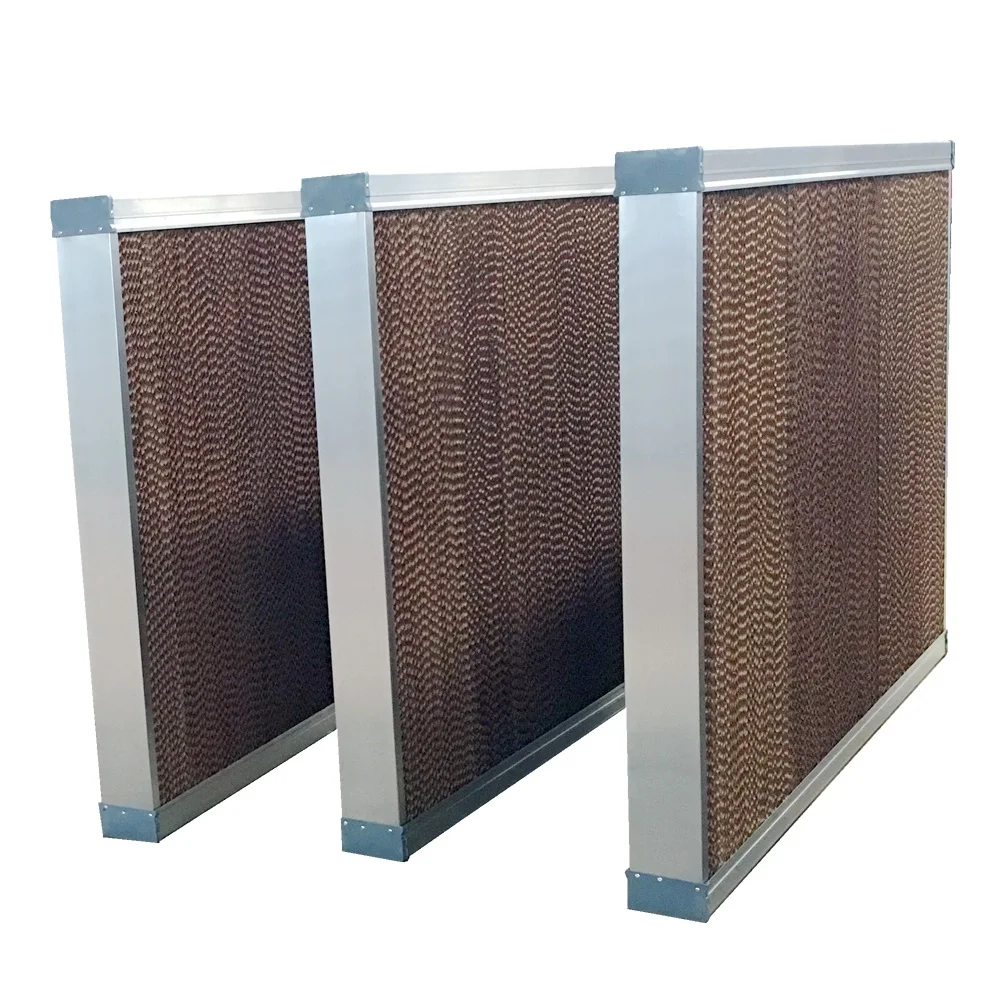 Brown cellulose water cooling pad wall /evaporative cooling pad for greenhouse and poultry farm