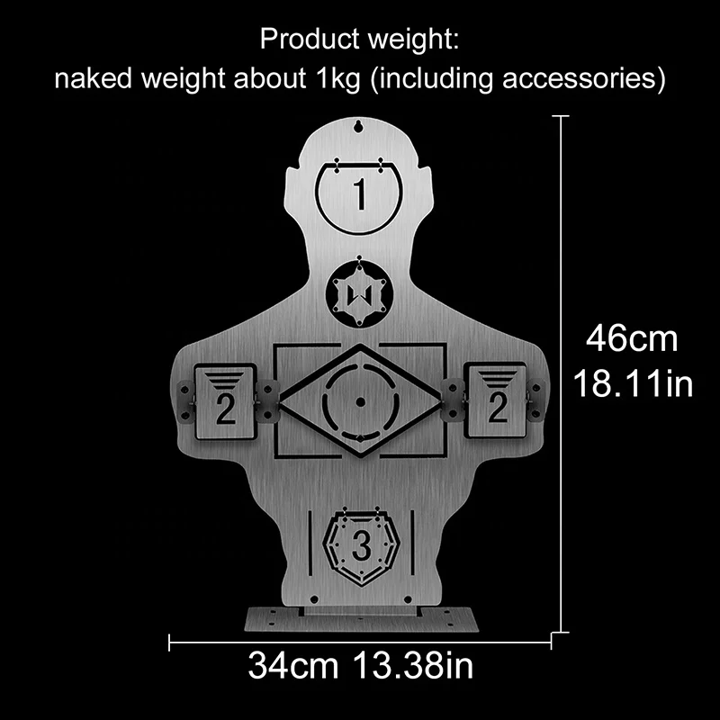 Tactical Portable Training Target Exercise Trains Metal Steel Targets Shooting Stainless Steel Half Body Target For Tactical