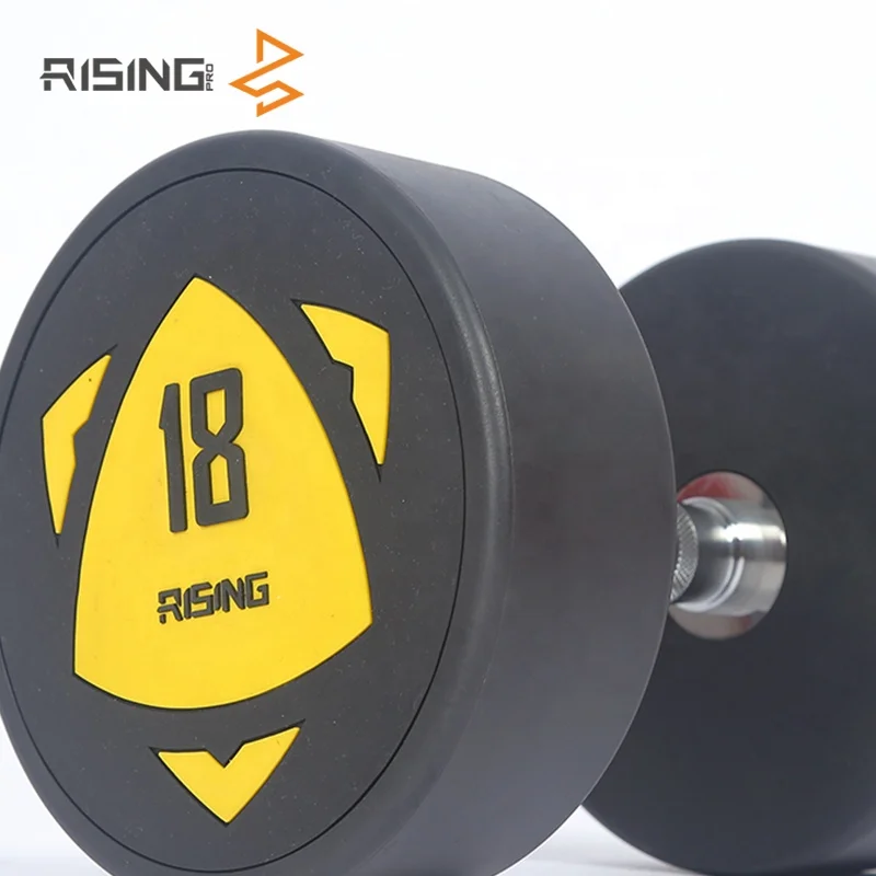 Strength Equipment Workout Training Equipment Urethane Custom Commercial PU customer logo dumbbells