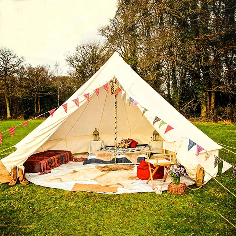 Hot Sale Cuckoo Canvas Tent Bell Tent Four Season Straight Bracing Type Bell Tent Glamping