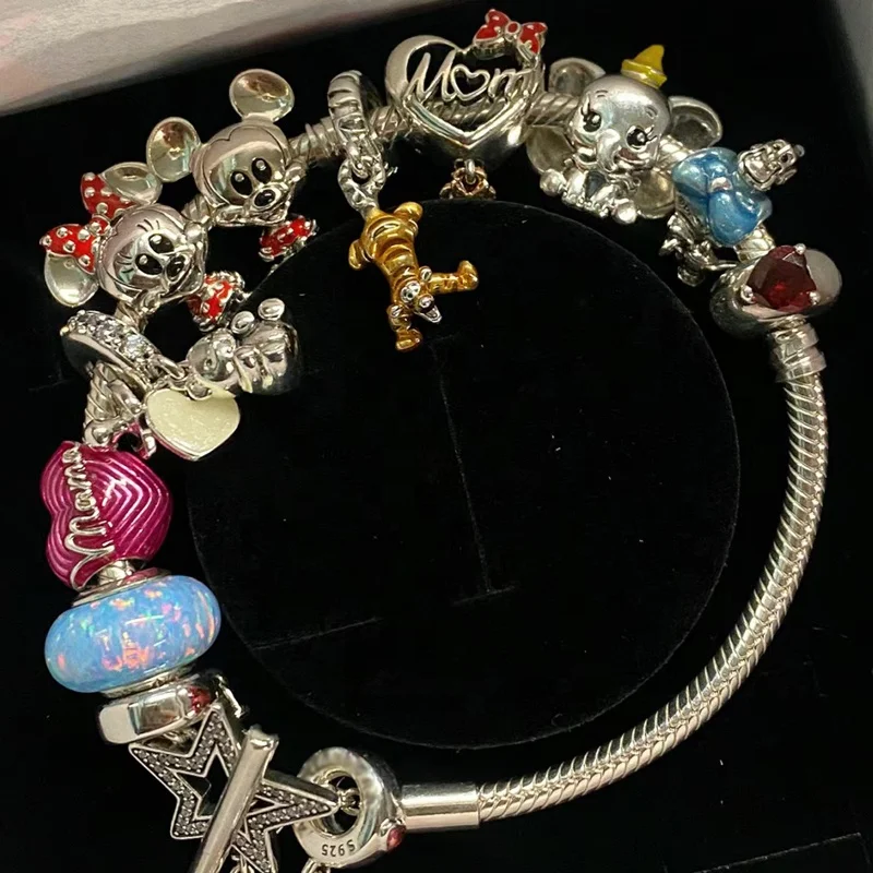 Factory Wholesale 925 Sterling Silver Luminous Firefly Beads Charm For Women Bracelet Pan Fine Jewelry DIY Mouse Animal Pendant