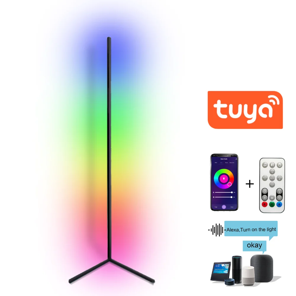 Blind bulk Dropshipping modern remote control multicolored minimal corner led rgb light noxu floor lamp