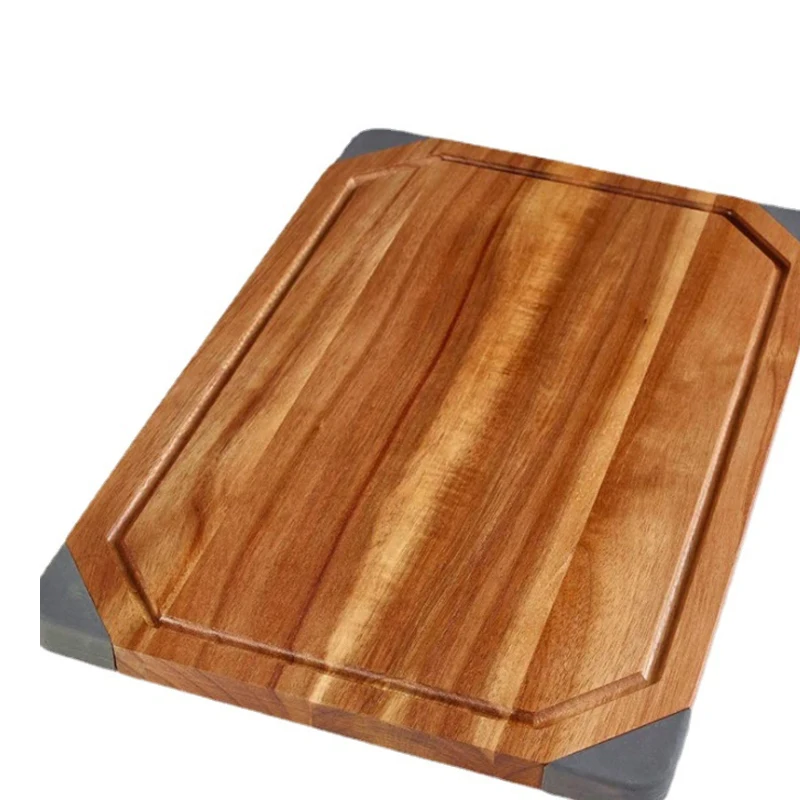Acacia wood cutting board with deep juice trough, acacia wooden cutting board