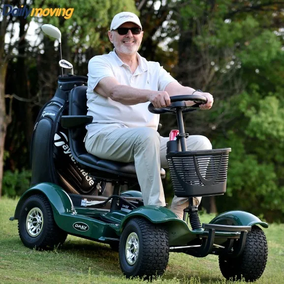 Motor golf trolley lithium battery golf carts 4 wheel single seat golf buggy with ce certificate