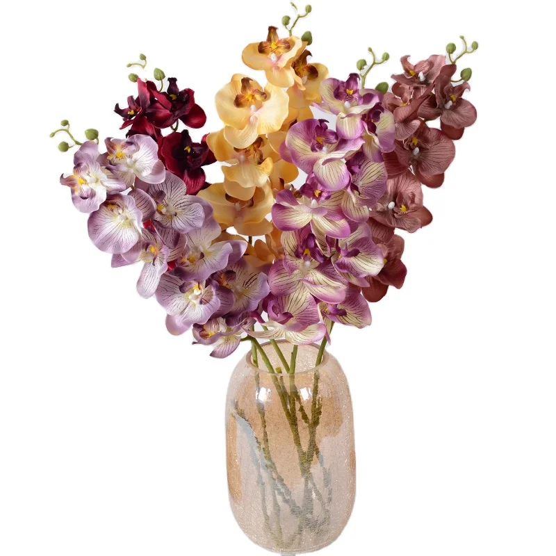 Factory directly supply Long autumn colours phalaenopsis artificial home hotel wedding decoration high quality