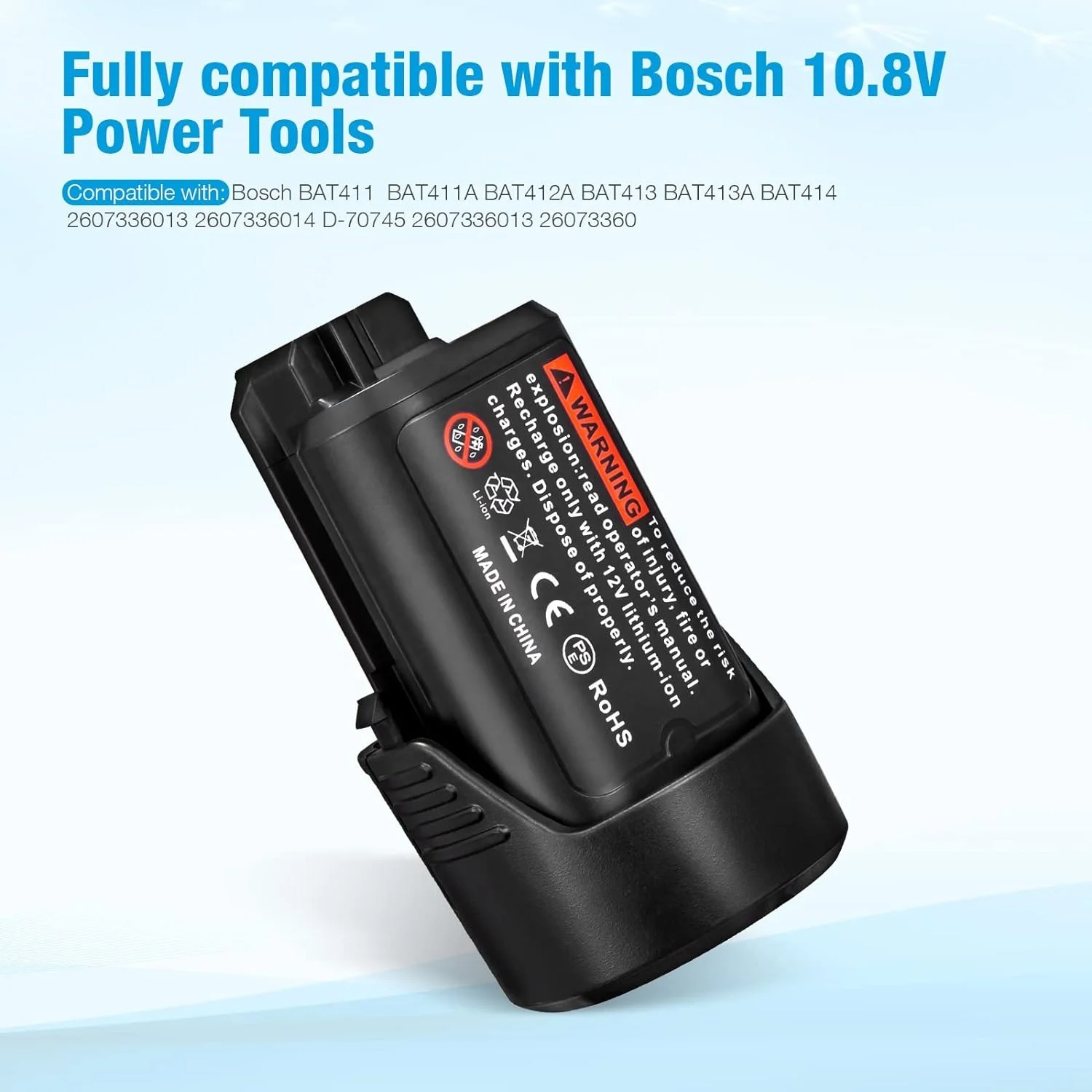Factory 10.8V 12V Power Tool Battery  BAT411 BAT414 2.0Ah Li-ion Battery for Bosch Cordless Tools BAT420 GBA12V60 12Volt Battery