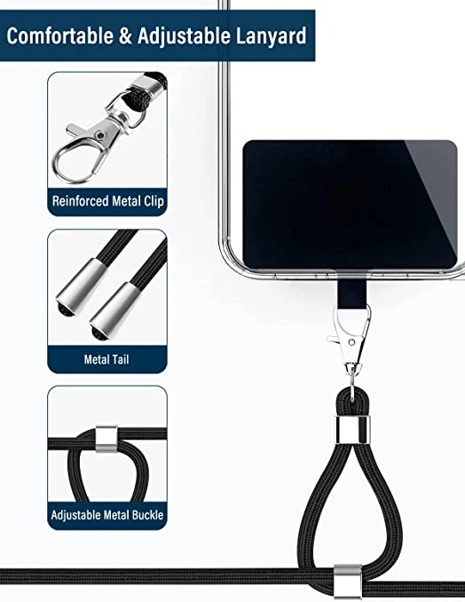 160cm Universal Adjustable Phone Lanyard PVC Strap Mobile Phone Neck Strap Anti-lost Lanyards Phone Accessories