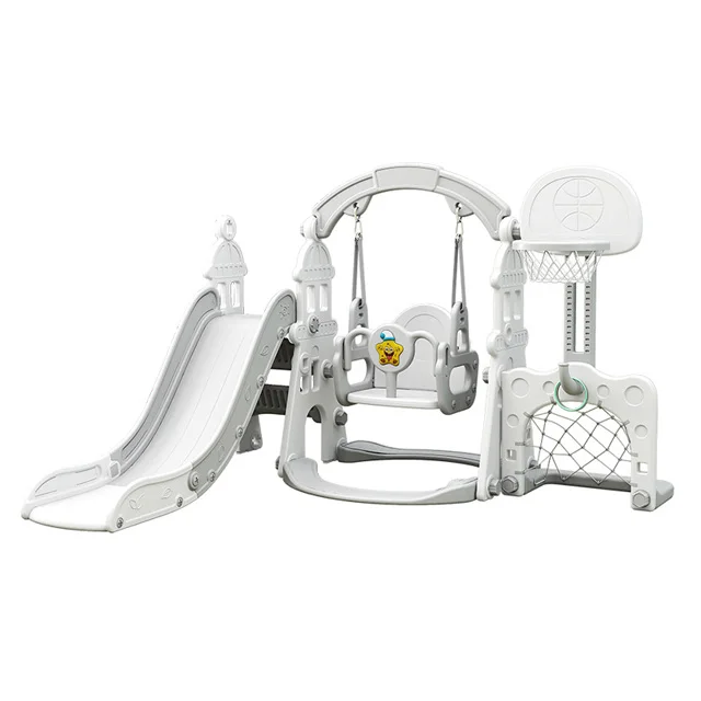 Kids Indoor Swing Set Slide Playground Wholesale Basketball  pool Swing and Slide Set Playground