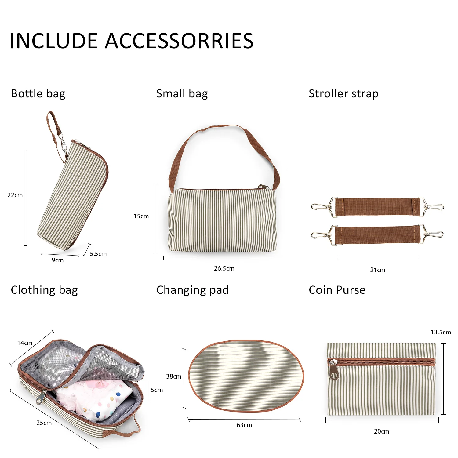 Multifunctional Large Capacity Mommy Bag Cooler Style Baby Diaper Bag with Polyester Lining Handbag for Mother and Baby