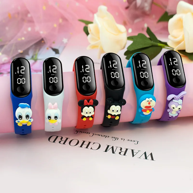  Hot sell Kids Cartoon Watch Fashion LED Digital Outdoor 30M Waterproof Silicone Bands Wristwatch for Child Teens Students
