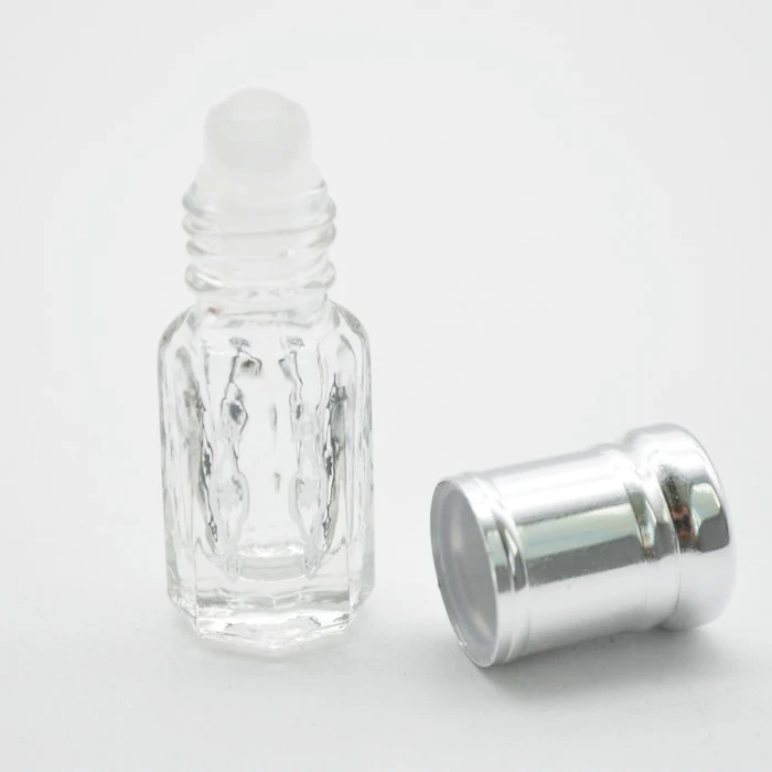 
3ml 6ml 12ml print glass attar perfume oil octagonal bottle with roll on / stick for oud 