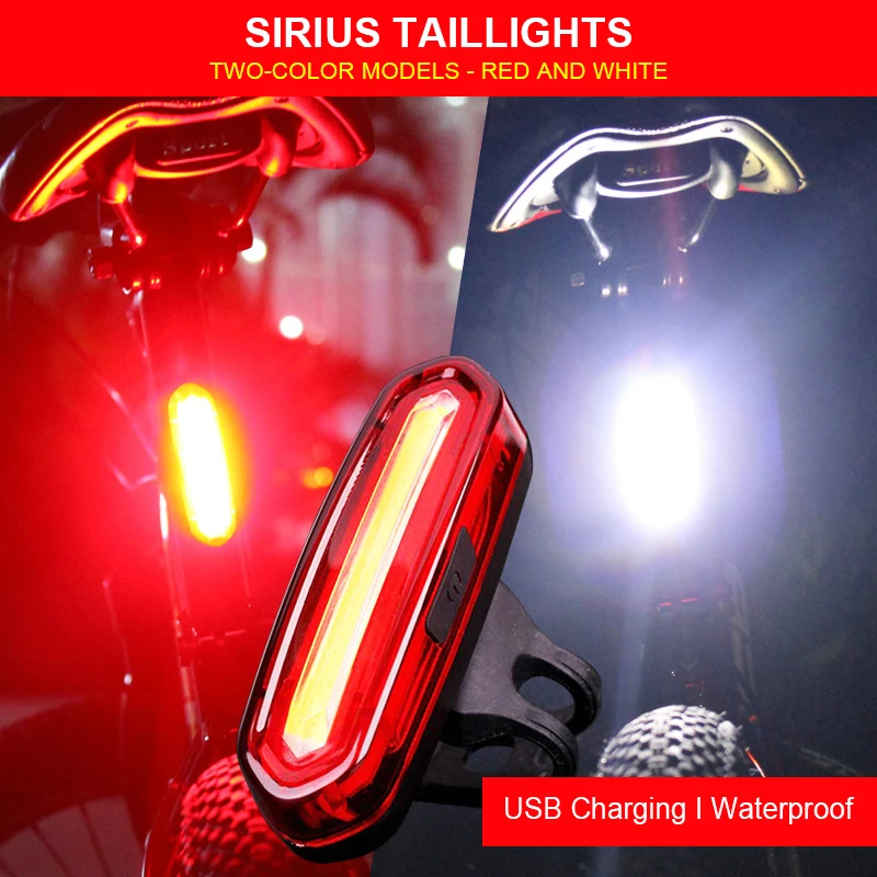 AT Led Usb Chargeable Mountain Bike Headlight Cycling Light Tail-lamp Bicycle Taillight Waterproof Mountain Bike Light