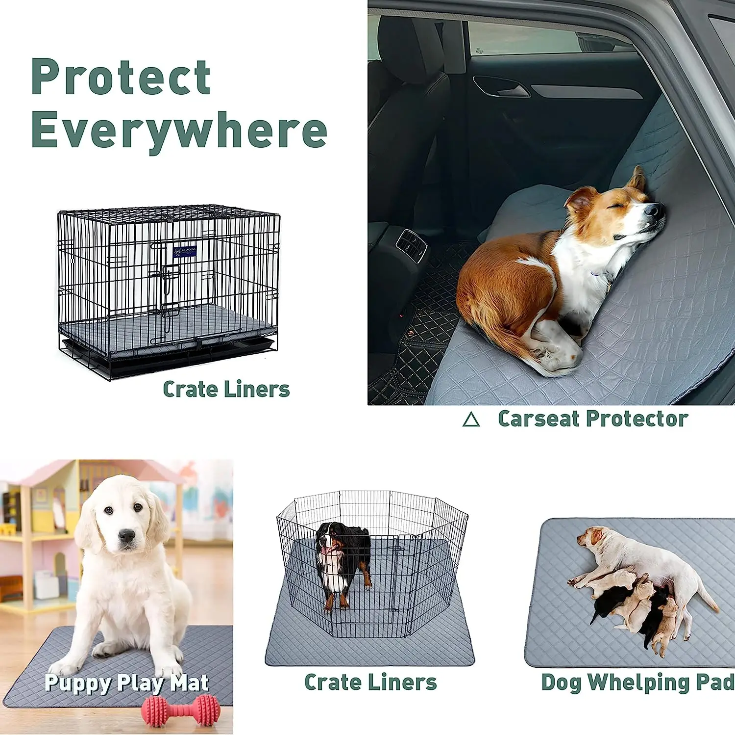 Puppy Quick-Drying Potty Pad Non-Slip Waterproof Extra Absorbent Washable Reusable Pet Pee Pad for Dog Training