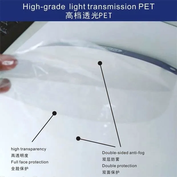 
In stock transparent disposable PET full face shield 