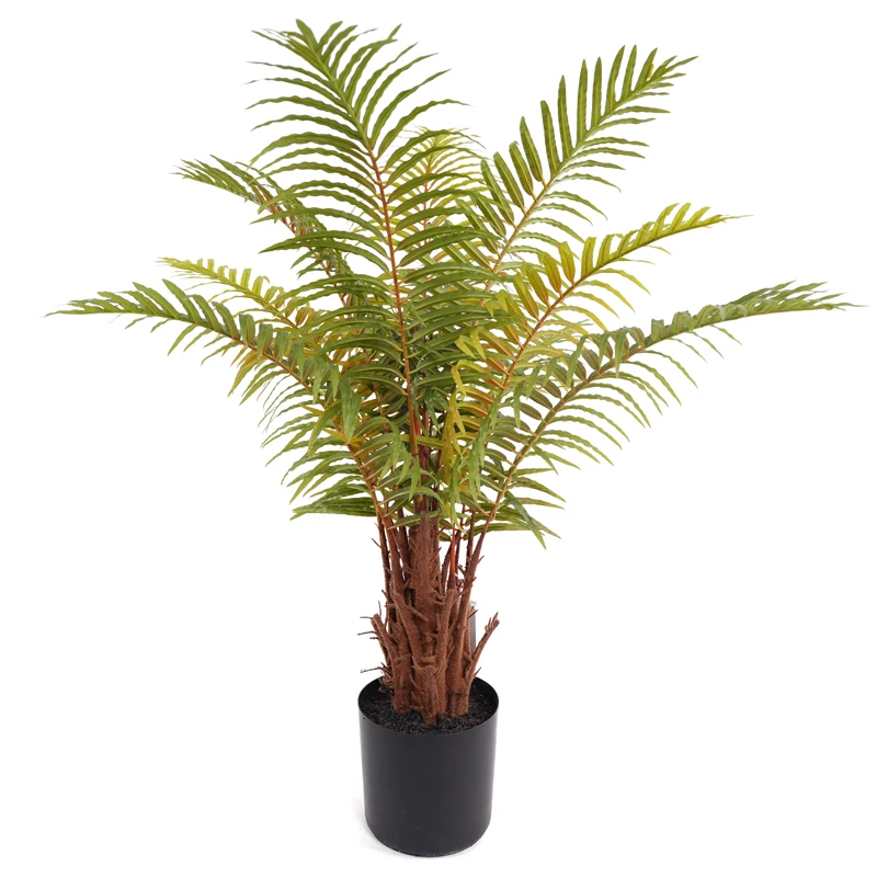 118cm Artificial Plant with Fronds Durable and Life-Like Synthetic Greens for Indoor Decor