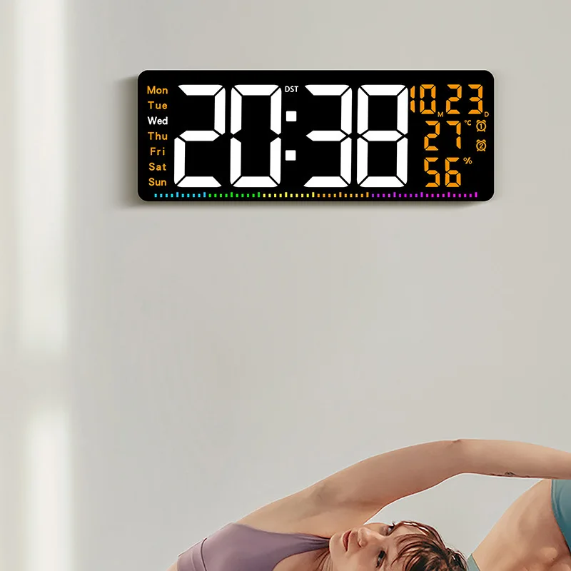 New Arrival Seconds Dynamic Lights Design Multi-functional Remote Control Timer Alarm Clock LED Digital Wall Clocks