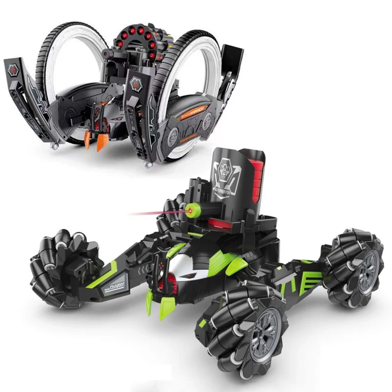 2.4G 4-way Remote Control Battle Car Toys 3 Types Of Weapons Child Boy Fun RC Car Toy Set Battle Shooting Infrared Aiming