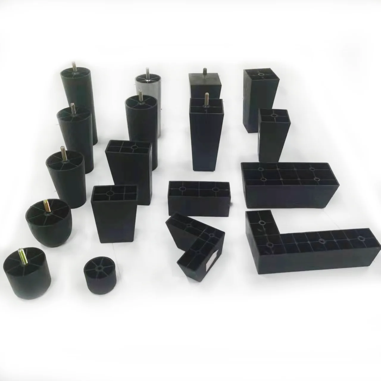 Plastic furniture leg fittings  round and square shape strong support sofa feet legs