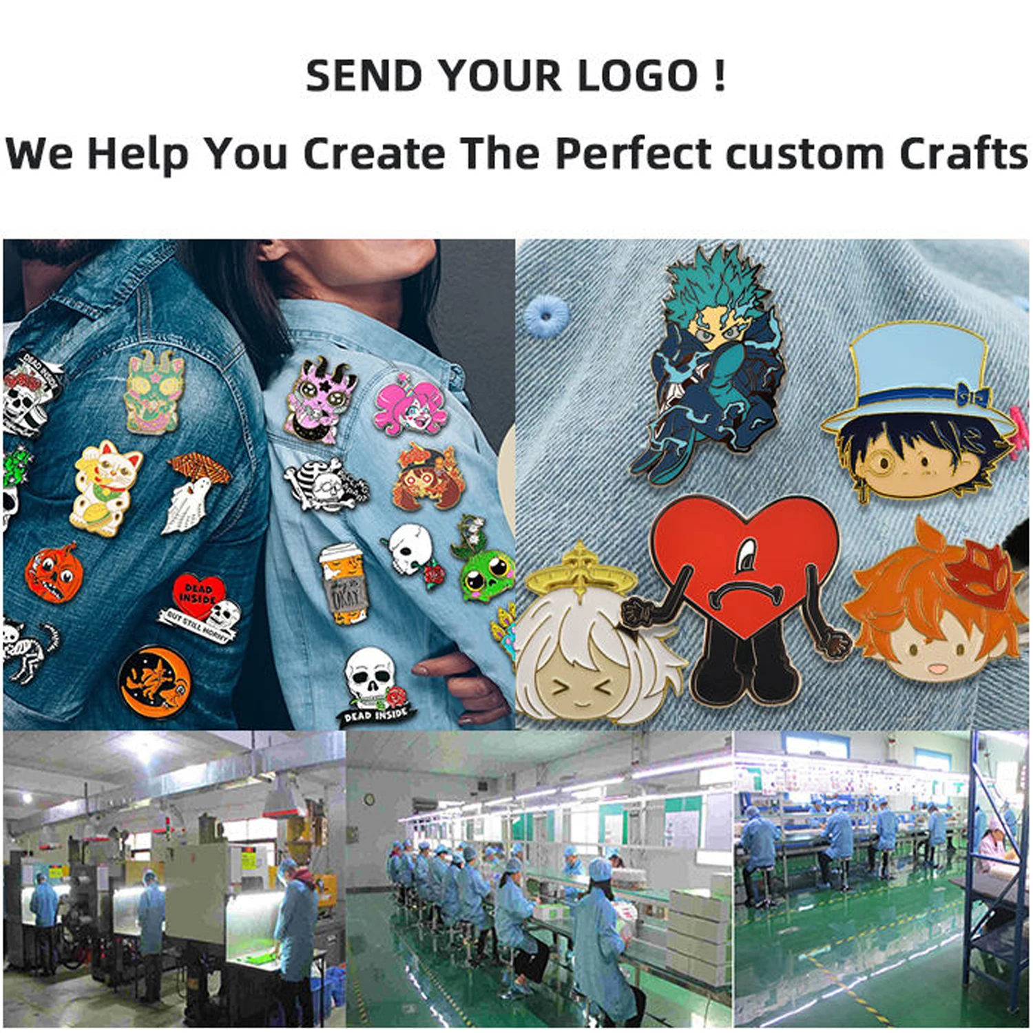 Wholesale Custom Metal Lapel Pins Soft and Hard Enamel Cute Anime Animal Pins for Hats Clothing and Bags