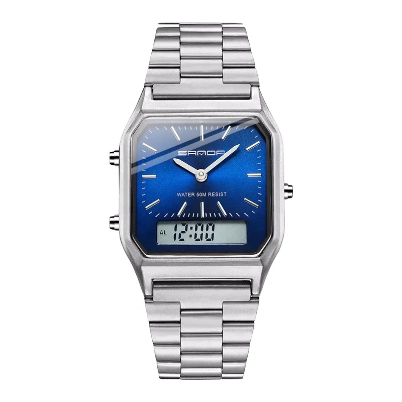 Hot Sale SANDA 747 Fashion Quartz Digital Watch Rectangle Personalized Sports Digital Watches Clock