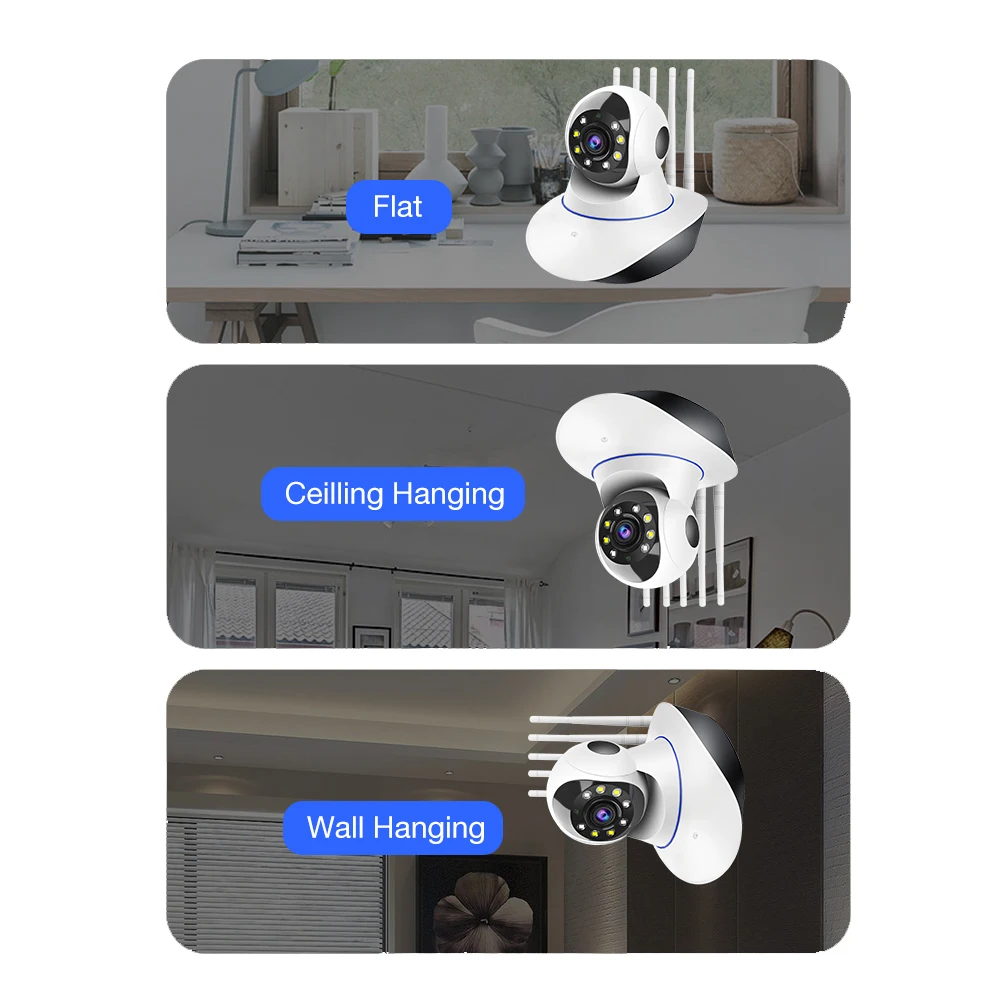 Double Light Smart Indoor 3MP Pan Tilt Wireless Security Yoosee WIfi Camera