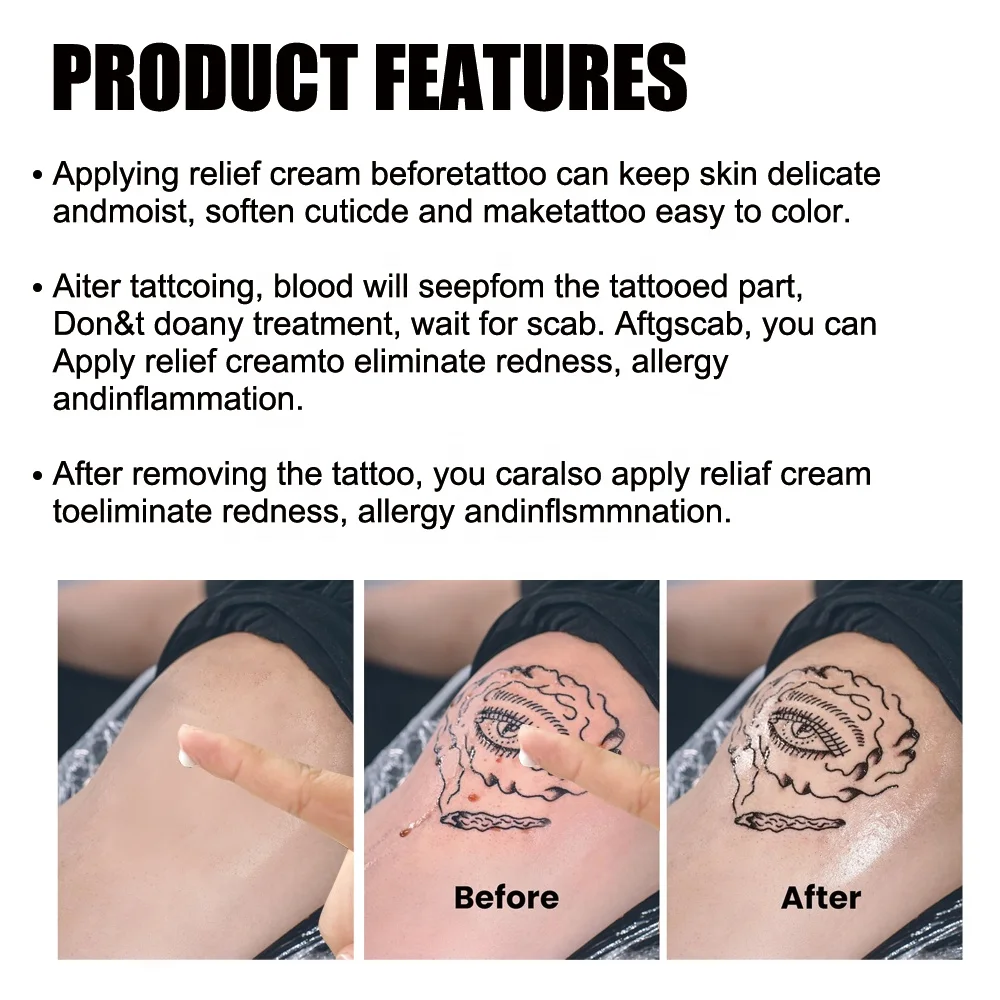 Custom Logo Relieves Pain Brightening Repairing Balm Ointment Tattoos Smoothing Healing Before Aftercare Tattoo Relief Cream