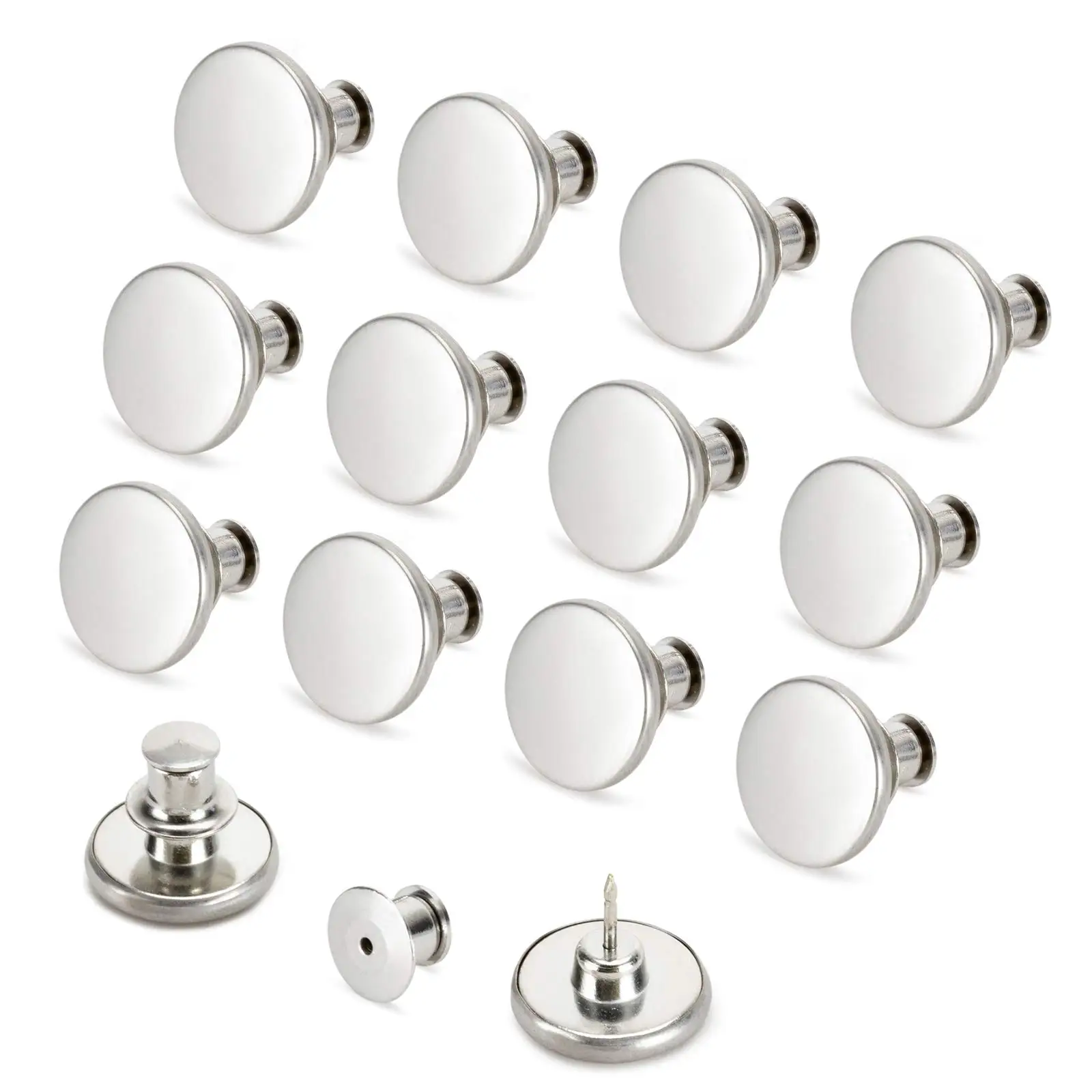 WYSE Jean Buttons pins No Sew Instant 17mm Replacement Button Adjustable Pants Buttons Kit