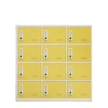 IYANEN Knock down structure yellow Color 9 doors small supermarket metal storage locker for Personal Storage Bag File cabinet