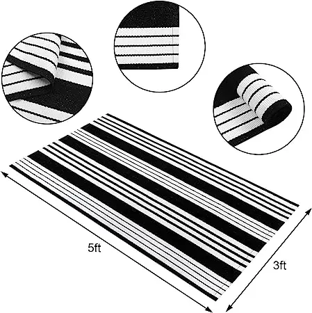 Reversible picnic mats modern area straw rug plastic straw waterproof PP outdoor rug patio mat