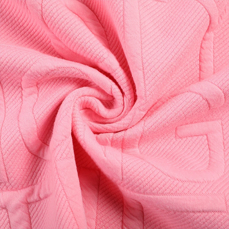 High quality scuba silk cotton fabric free sample knitted jacquard polyester spandex elastic soft fabric for hoodies