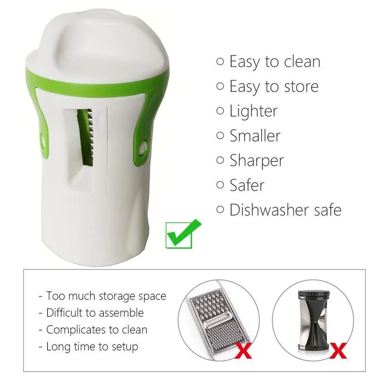 1PC Blades Vegetable Spiralizer Slicer Twister Handheld Spiral Cutter Fruit Grater Cooking Tools Spaghetti Pasta Kitchen Gadget