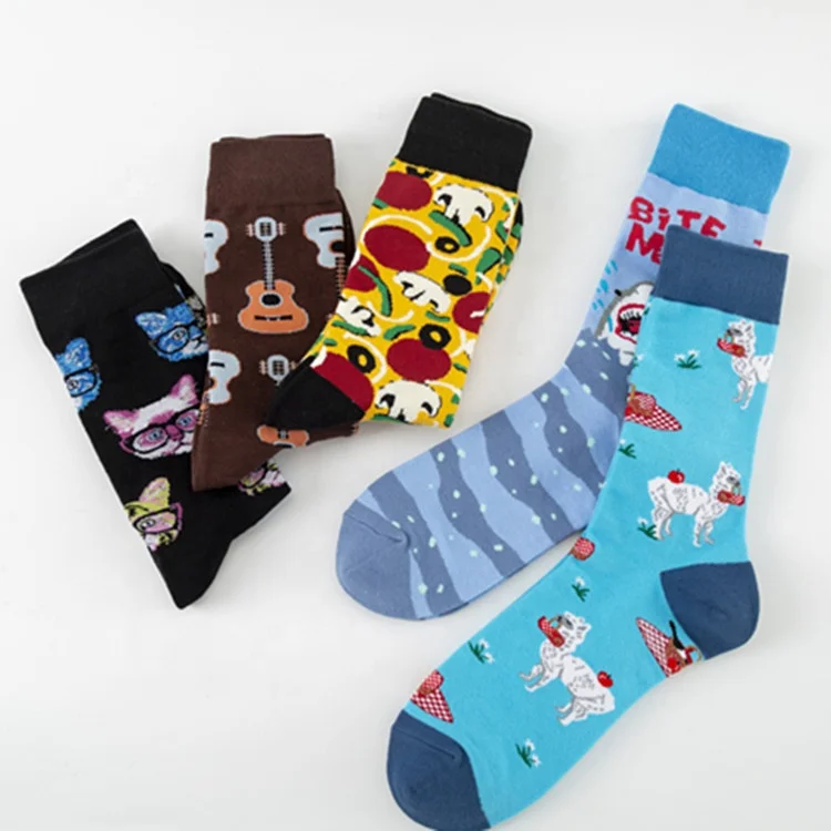 Colorful guitar socks casual cotton socks street trend crew socks wholesale