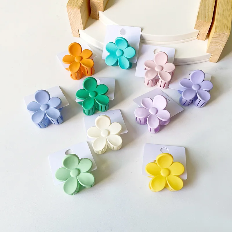 10pcs/set small flower butterfly hair claw clips plastic candy color for women girls