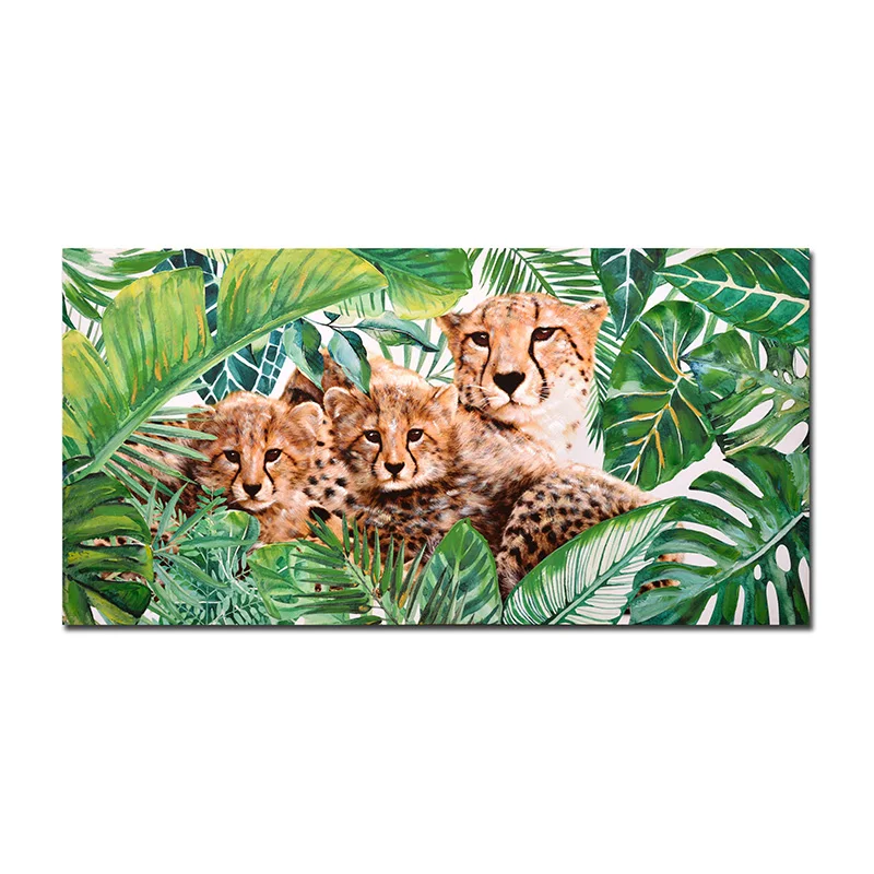 
Hot Selling Print Painting Animal Oil Modern Tiger Picture on Canvas Ready to Hang Handpainted 