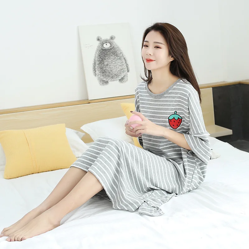 Sleeping Dress Nighty Halter Lace Solid Short Nightdress Woman Nightwear Morden Style South Korea Polyester Cotton