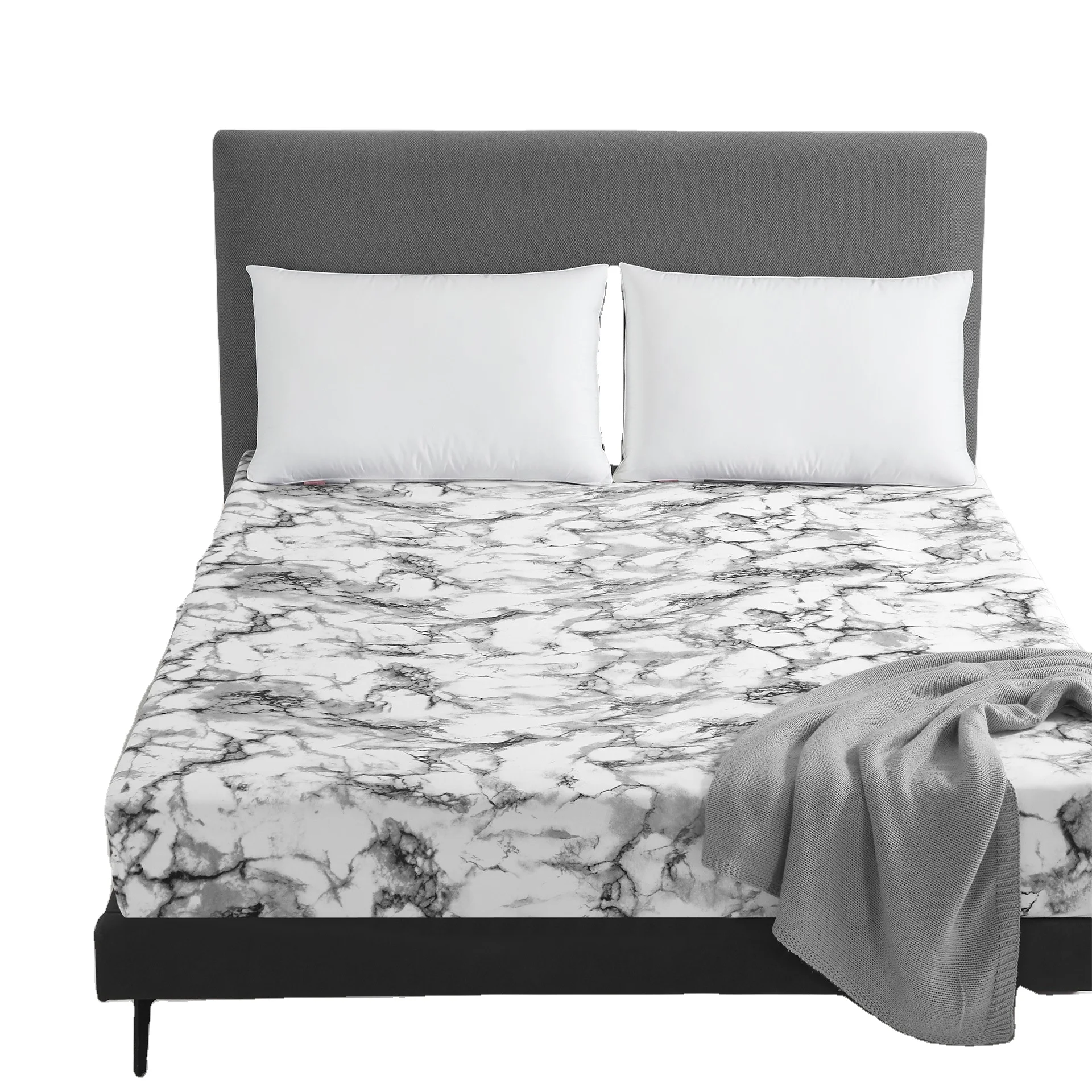 Роскошный защитный матрас Marbling из 100% полиэстера покрывало для кровати