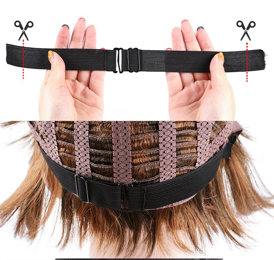 NOAHSIR Custom Logo Adjustable Elastic Wig Band with Black Nylon Webbing Hair Extension Tools for Wigs Making Accessories