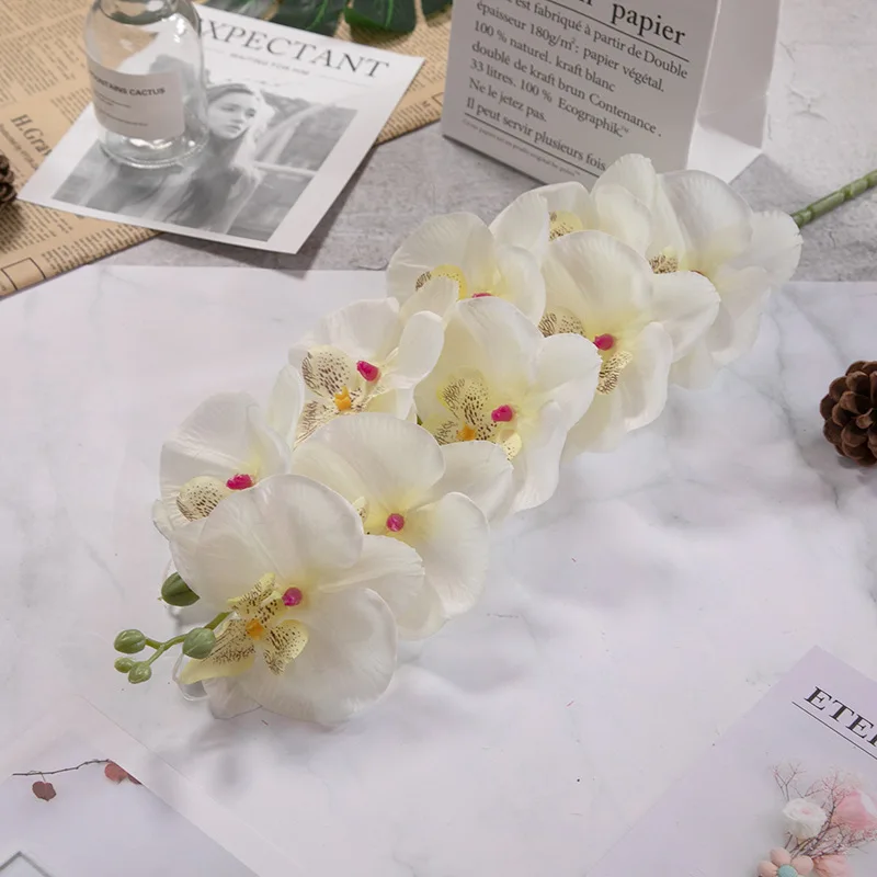 Wholesale real touch high simulation faux silk flowers cheap price artificial butterfly orchids phalaenopsis flower for wedding