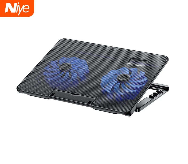 Niye Laptop Stand with Fan Heatsink Dual USB Ports Silent Laptop Cooler Laptop Holder Four Height Adjustments