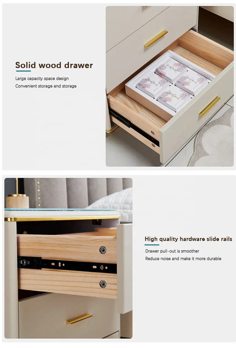 Bedroom Furniture Multifunctional smart bedside table USB wireless charging Bluetooth audio fingerprint lock