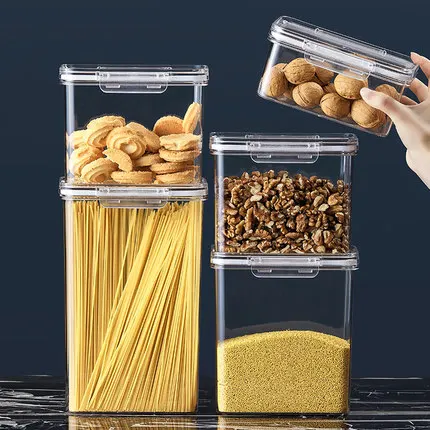 Exquisite workmanship 1800ml transparent solid quality plastic Sealed food storage box container