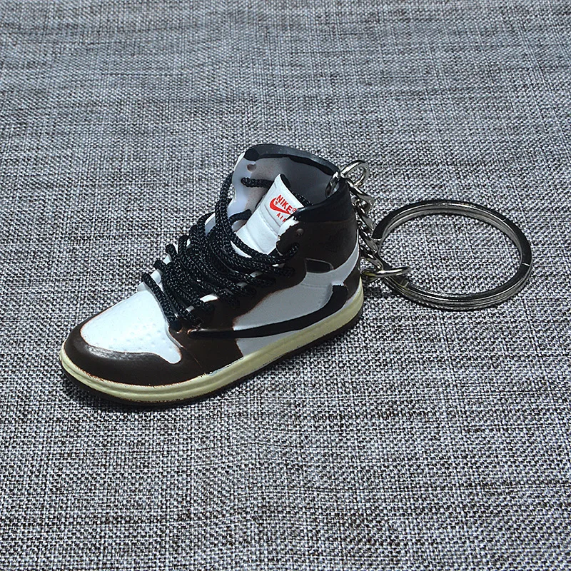wholesale popular custom cute 3d sneaker shoe keychain mini jordan shoes sneaker and box keychain