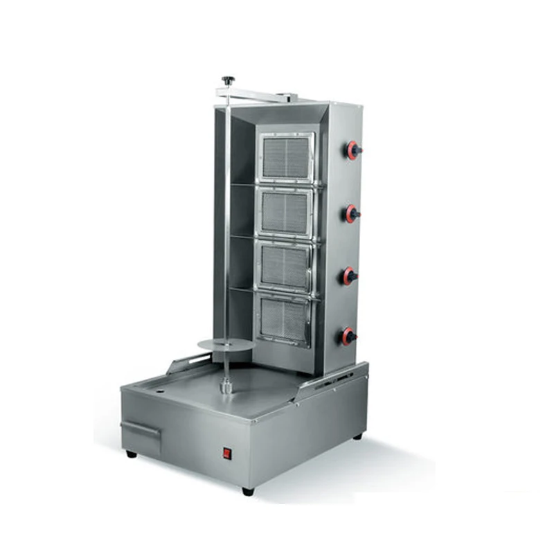 4 Burners Tabletop Meat Product Automatic Gas Doner Kebab Machine Shawarma Equipment Shawarma Machine With Doner Cutter