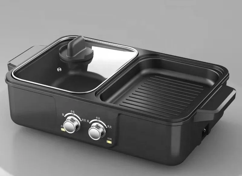 
New design suitable for 2-3 people electric grill with hot pot 