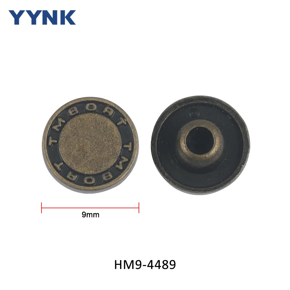 Hot Sale Professional Custom OEM Logo Pocket Button Metal Zinc Alloy Polishing Brass Color Jeans Rivet for Cloth Pants
