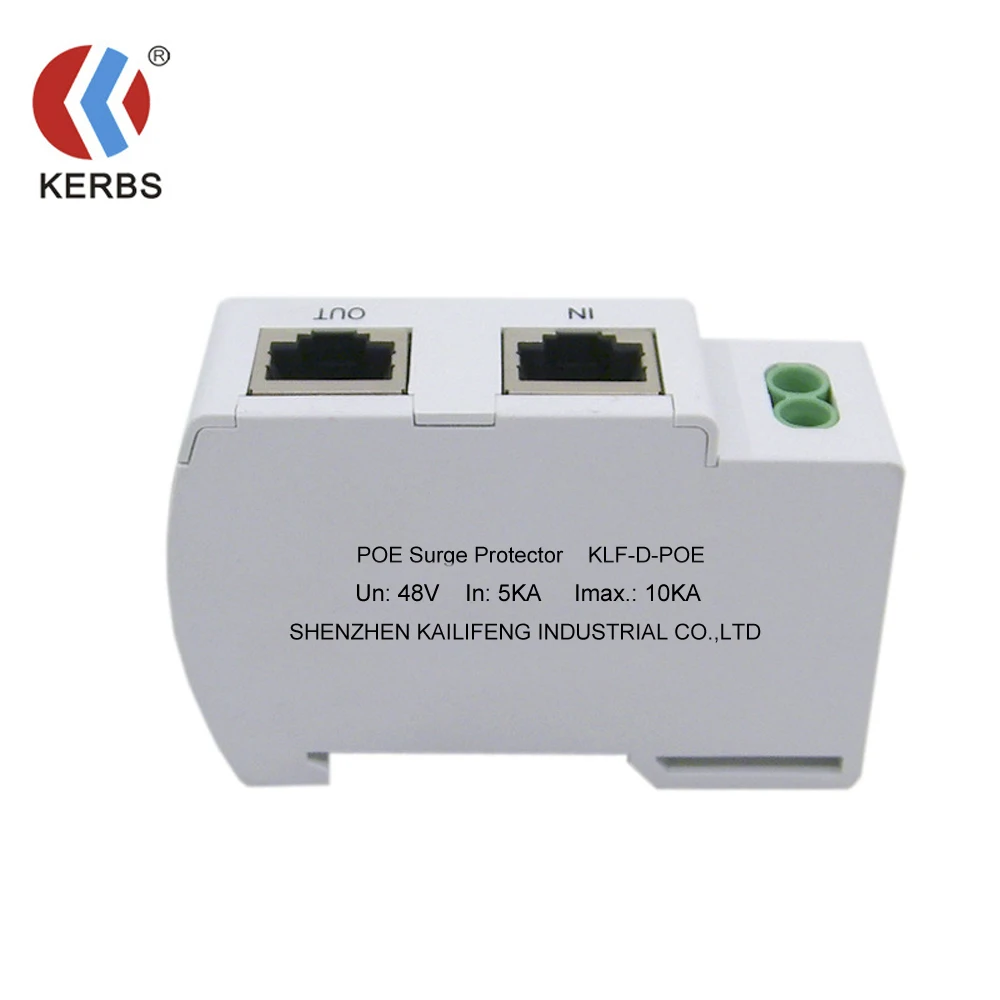 KLF Signal Network Protection Devices Din Rail Mounted 48VDC POE RJ45 Surge Protector for poe switch