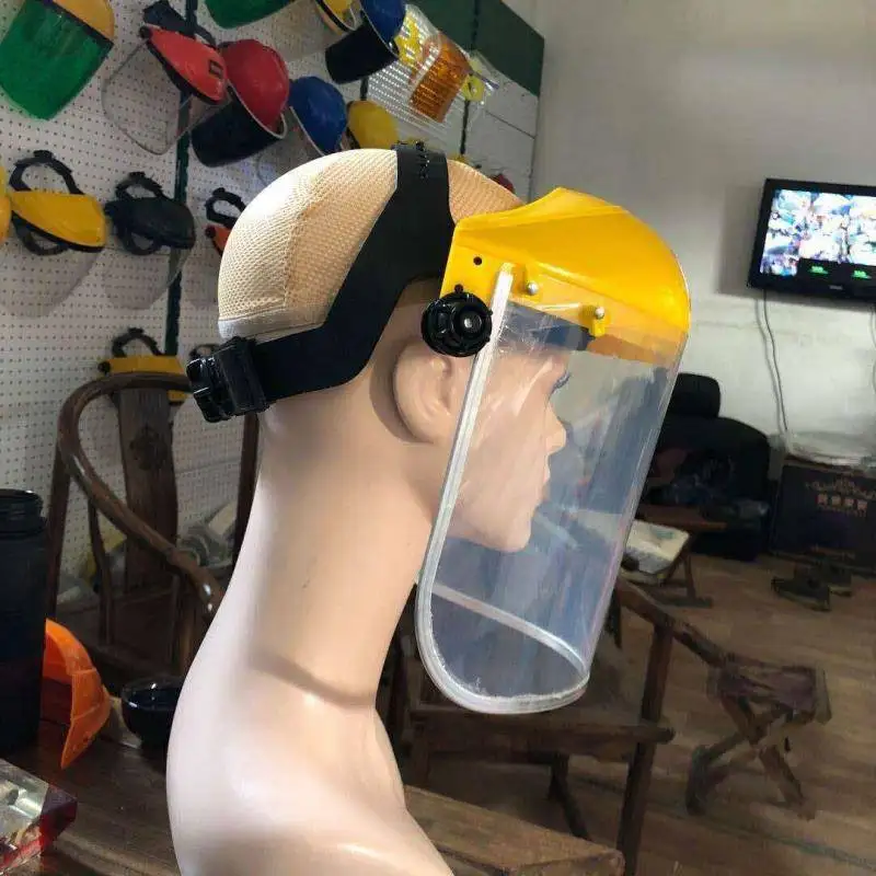 
Protective Working Safety PVC Clear Visor Plastic Full Face Shield Mask For Grinding Face Helmet Yellow 