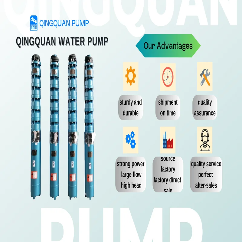 Hot Style High Head Qj Series Cast Iron Submersible Pumps Electric High Pressure Deep Well Pumps